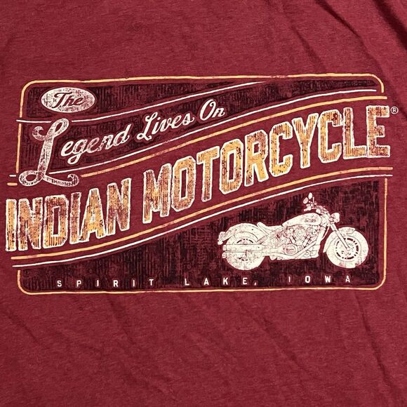 INDIAN Motorcycle Men's Legend Lives On T-Shirt Sz Medium Genuine Pocket - Picture 4 of 10